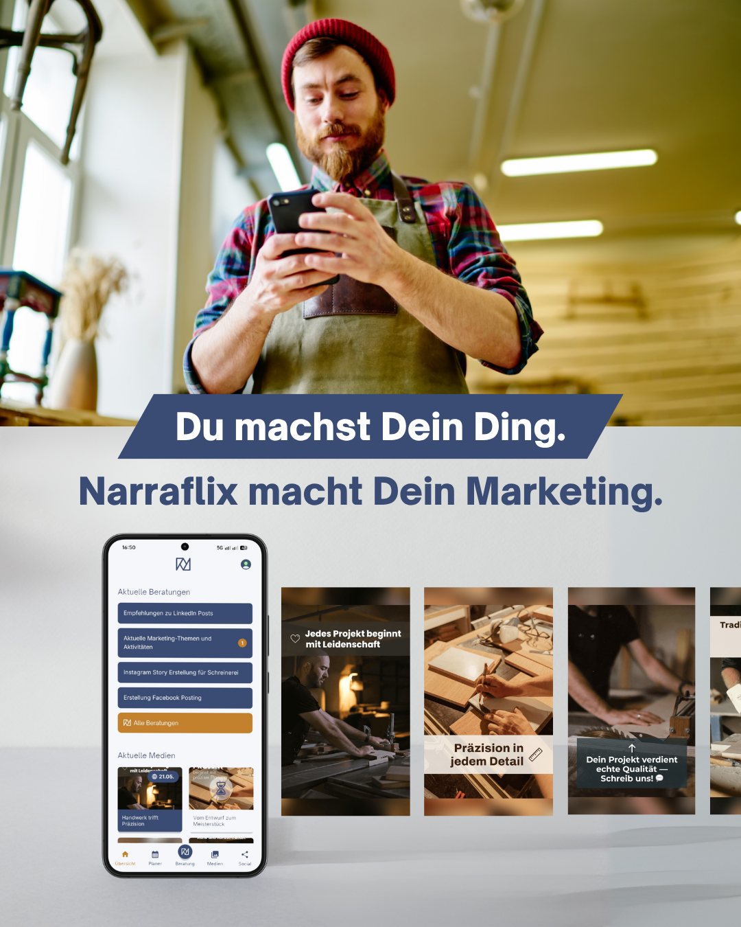 Handwerkliches Unternehmen arbeitet mit Narraflix